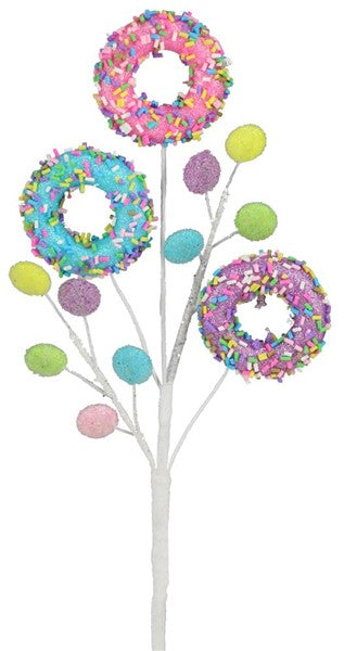 16"L Glitter Sprinkles Candy Donut Pick