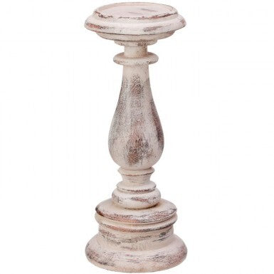 11.25" Resin 'Turned Wood' Candle Stick