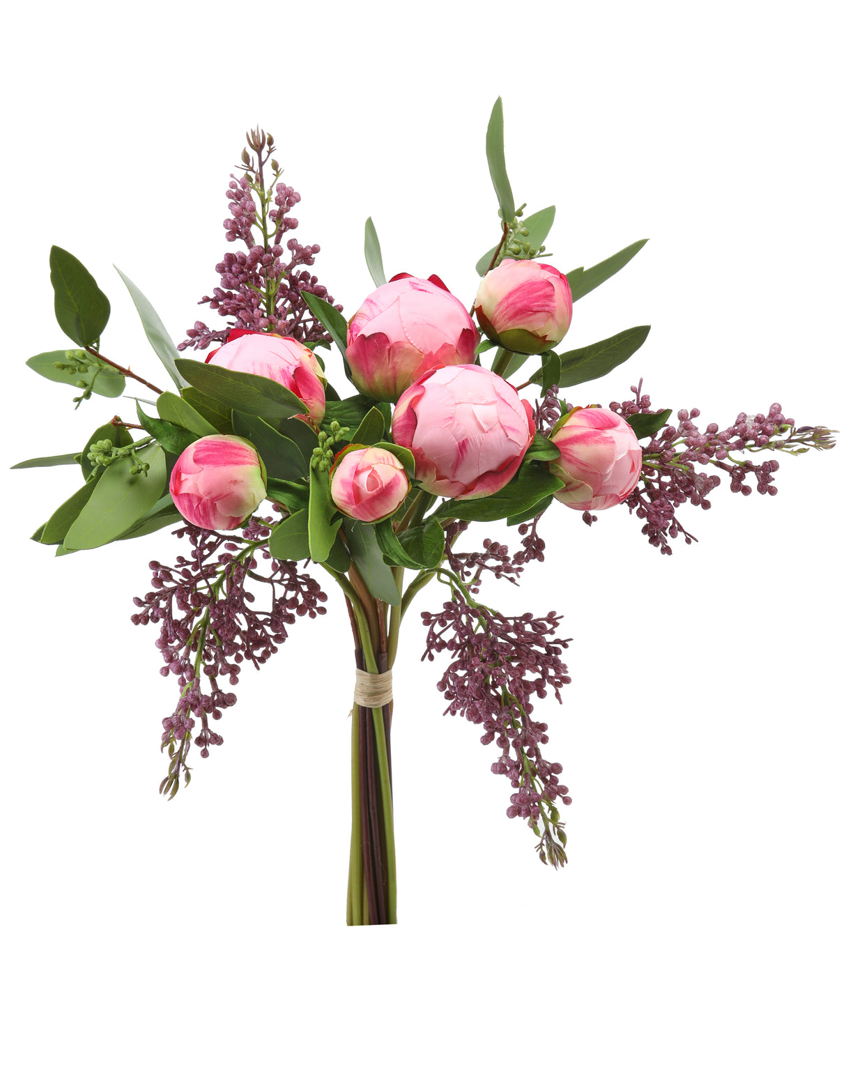 14" Peony Bud/Lilac/Eucalyptus Bundle