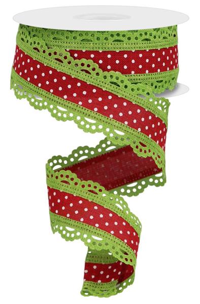 1.5" x 10yd Raised Swiss Dots W/Lace