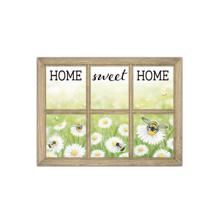 12.75"L x 9.5"H Home/Bee Window Sign