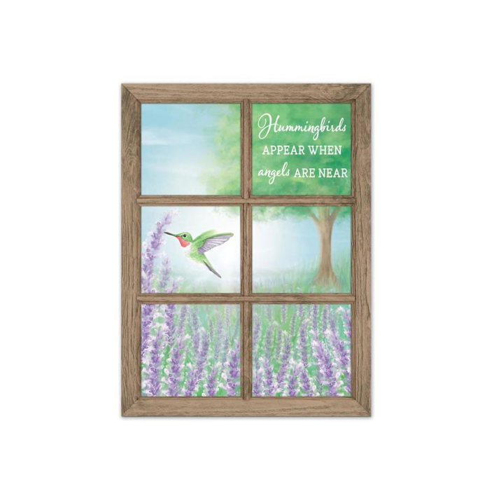 12.75"H x 9.5"L Hummingbirds Window Sign