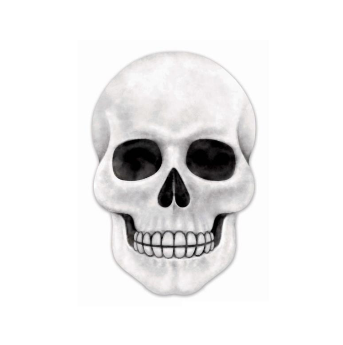 10"Hx6.6"L Metal Halloween Skull