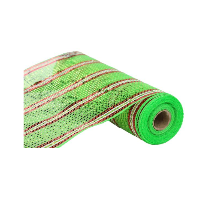 10.25"X10Yd Laser Foil Mesh (Red/Lime Green/Gold/White)