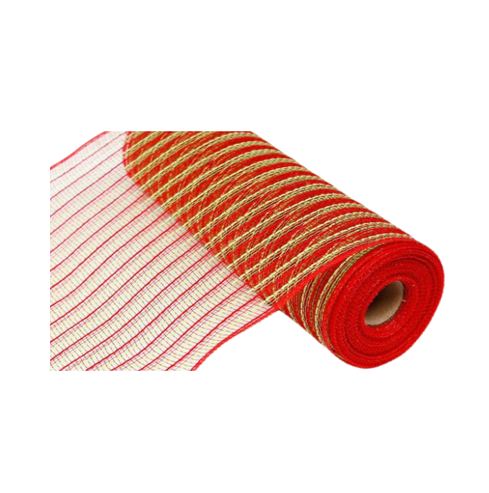 10.25"X10Yd Poly/Faux Jute Mesh (Red/Fresh Green)