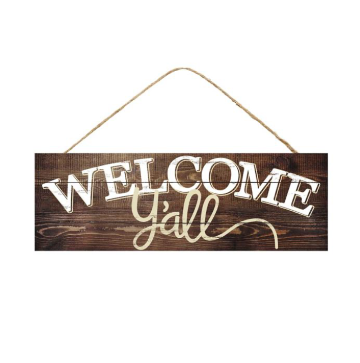 15"L x 5"H Welcome Y'all Sign