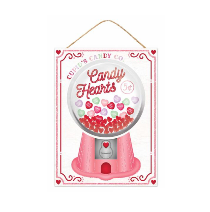 15.75"H x 11.75"L Candy Heart Dome Sign