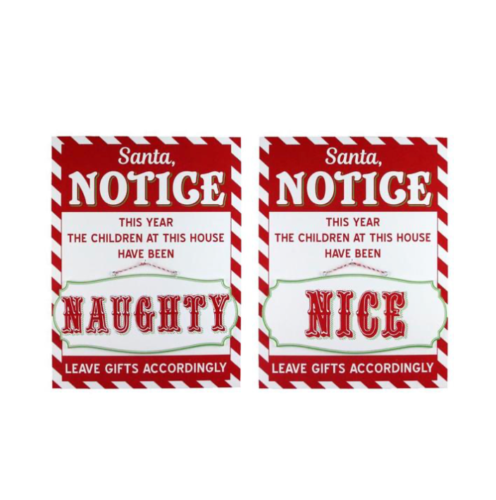 15.75"Hx11.75"L Santa W/Naughty/Nice