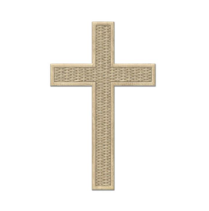 16”Hx10”L Metal Weave Pattern Cross