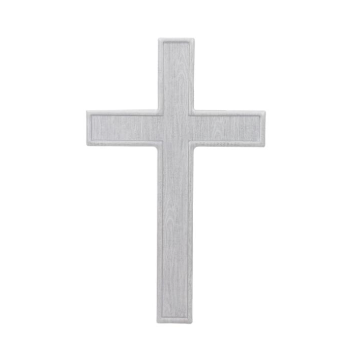 16”Hx10”L Metal Wood Look Cross Sign