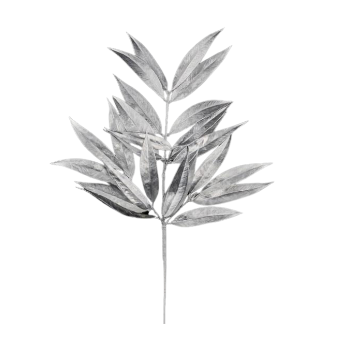23"L White Willow Leaf Spray