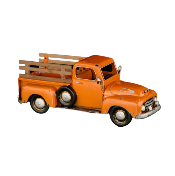 16"L x 6.5"H Metal Truck Planter W/Fence