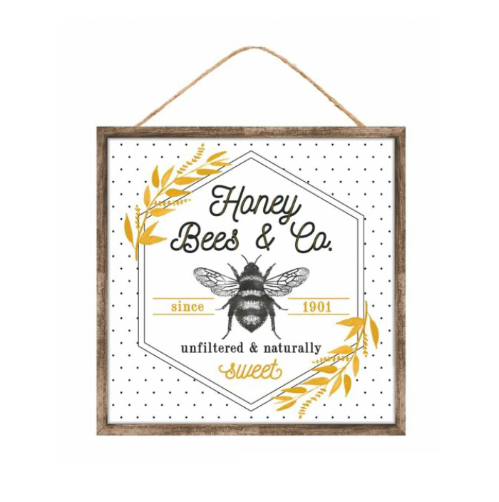 10"Sq Honey Bees And Co Sign