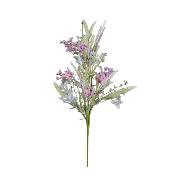 19"L Paper Flower/Twig/Leaf Grass Pick