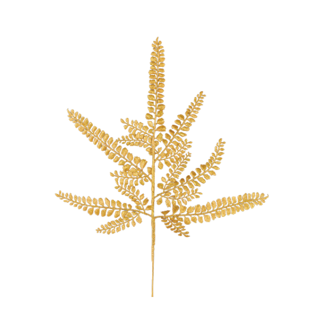 16"L Glitter Fern Spray (Gold)