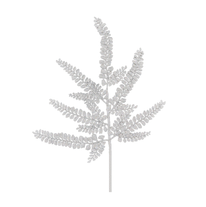 16"L Glitter Fern Spray (Silver)