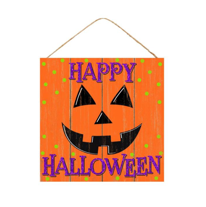 10"Sq Happy Halloween Jack-O-Lantern