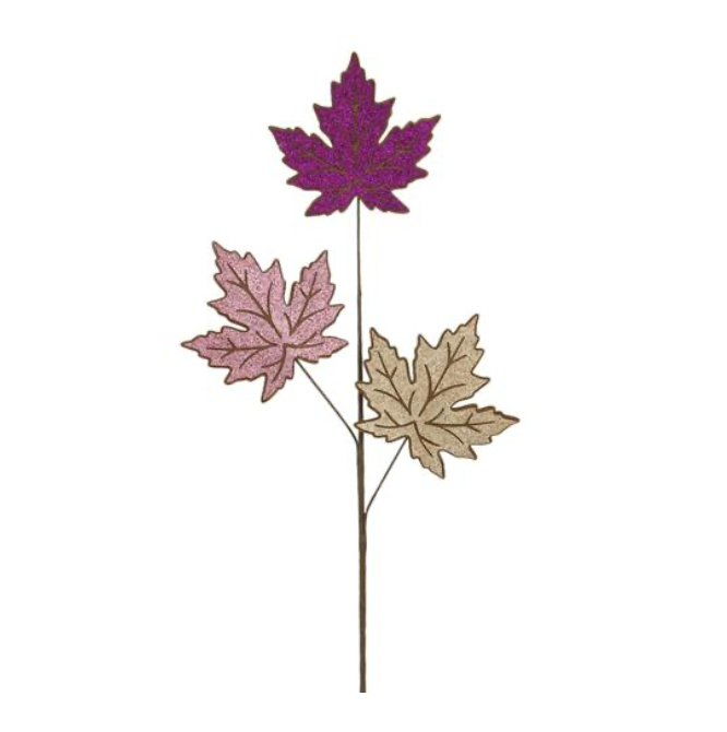 30.75"L Felt/Glitter Maple Leaf Spray