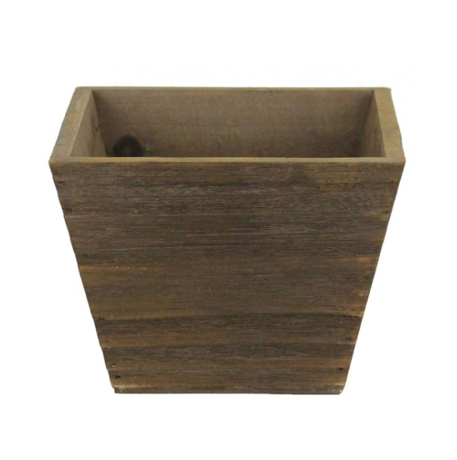 6"Sq Wood Tapered Pot