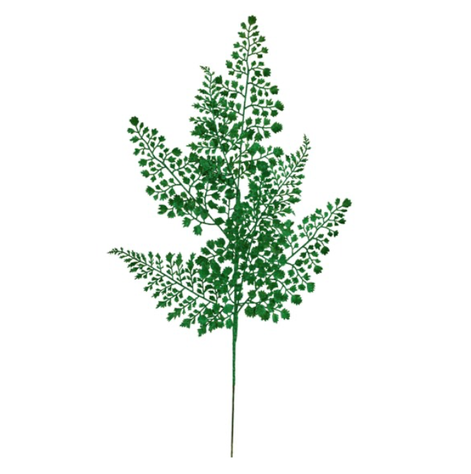 23"L Glitter Maidenhair Fern Spray (Emerald Green)