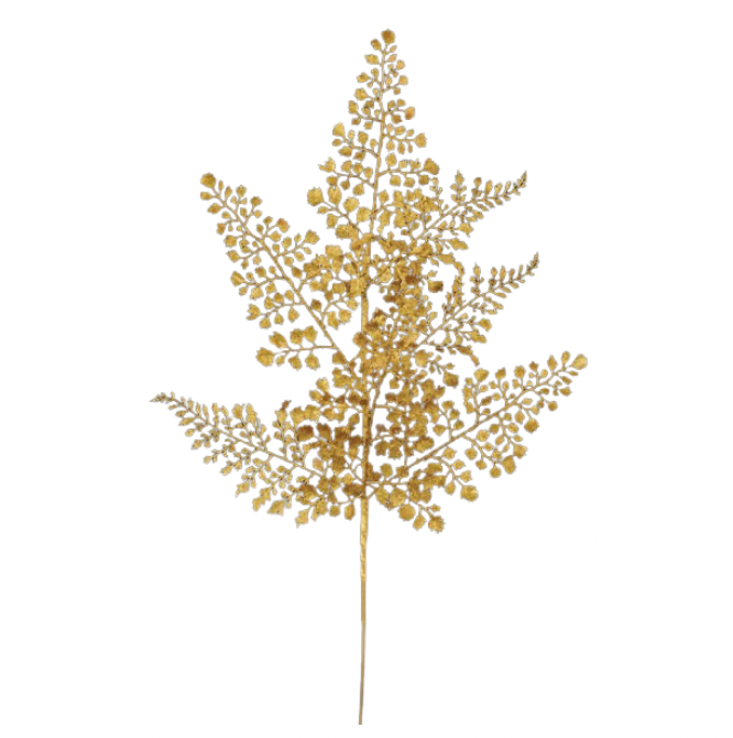 23"L Glitter Maidenhair Fern Spray (Antique Gold)