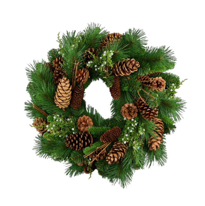 24"Dia Mixed Pine/Juniper/Cone Wreath