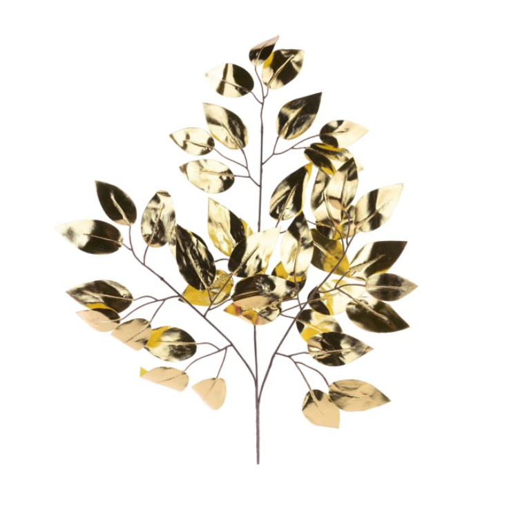 23"L Metallic Ficus Spray (Gold)