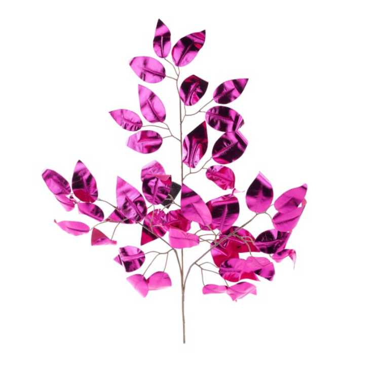 23"L Metallic Ficus Spray (Hot Pink)