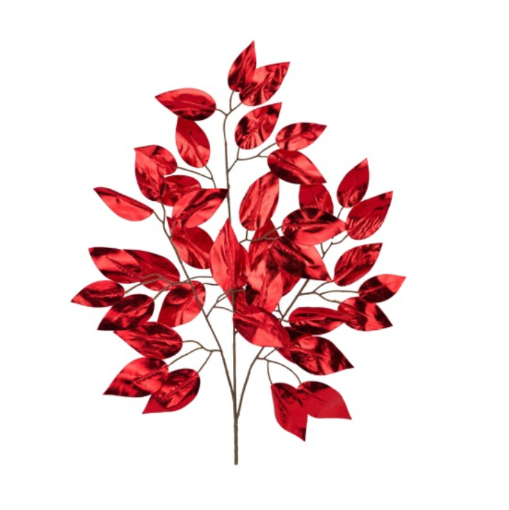 23"L Metallic Ficus Spray (Red)