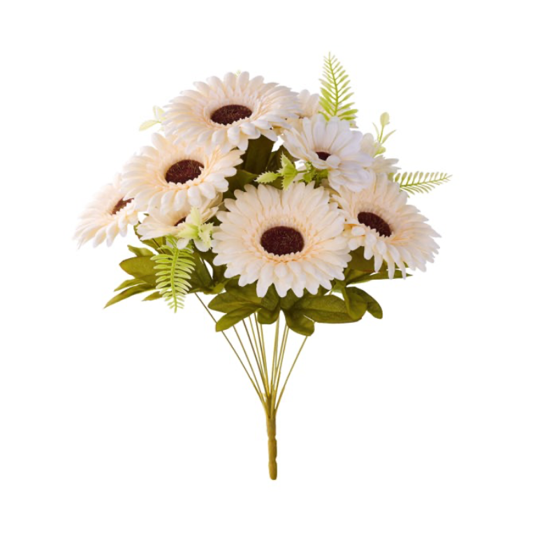 20"L Sunflower Bush x 11 (Cream)