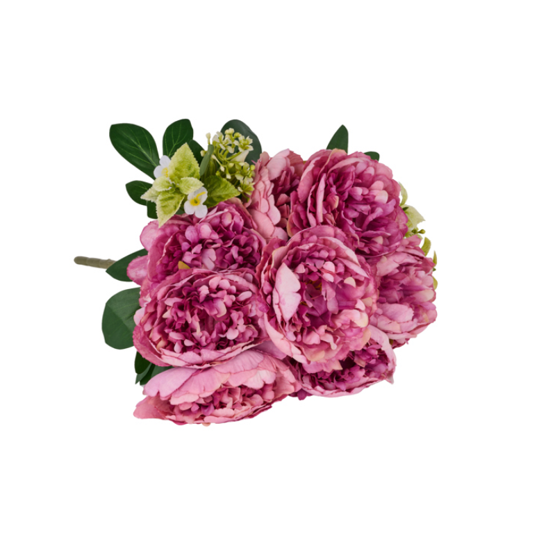 18.5"L Peony/Leaf Bush x 12 (Lavender/Mauve)