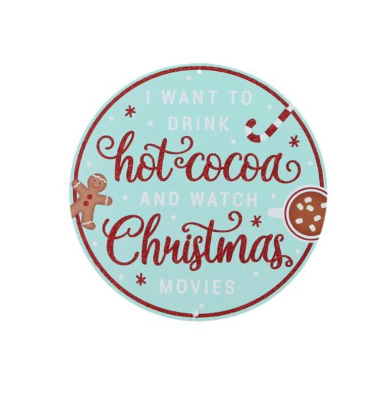 8"Dia Metal/Glttr Hot Cocoa/Movies Sign