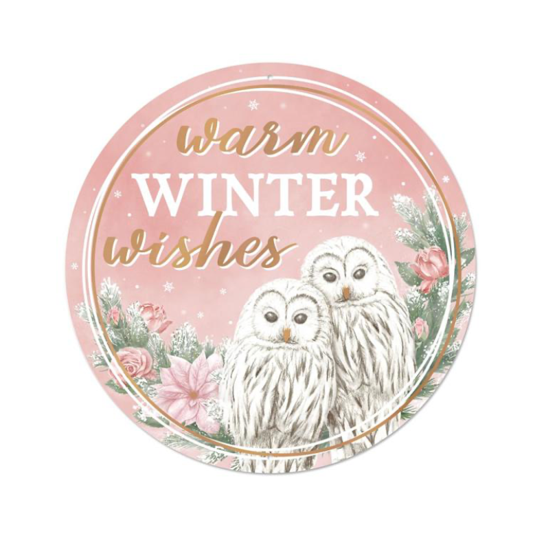 12"Dia Warm Winter Wishes Sign