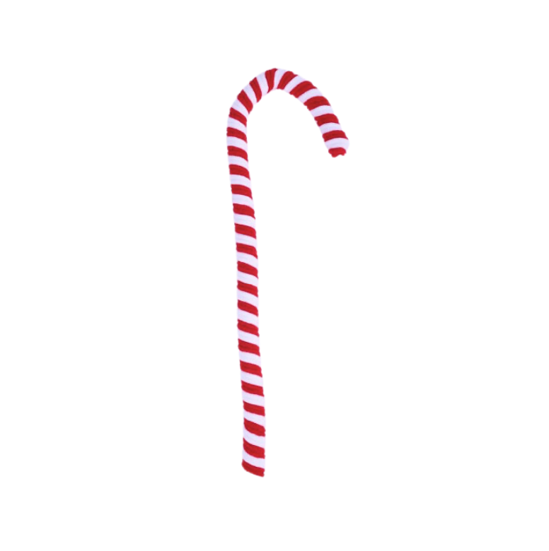 28"L Velvet/Foam Peppermint Stick, Wired (Candy Cane)