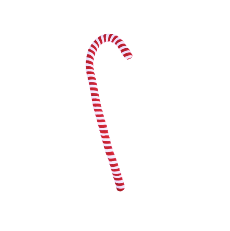 38"L Velvet/Foam Peppermint Stick, Wired (Candy Cane)