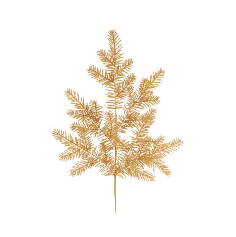 25"L Glitter Hemlock Spray x 6 (Laser Gold)