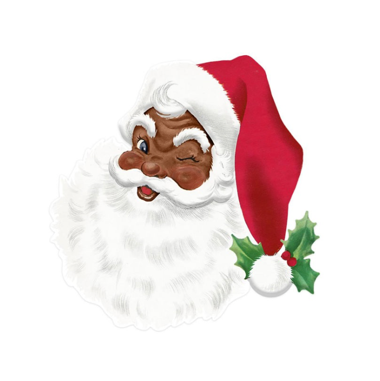 13"H x 11.75"L Metal Embossed Santa Face