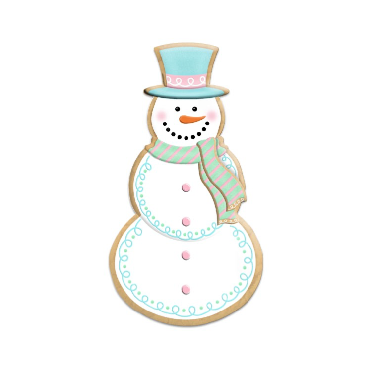 12"H Metal Snowman Cookie W/Stripe Scarf