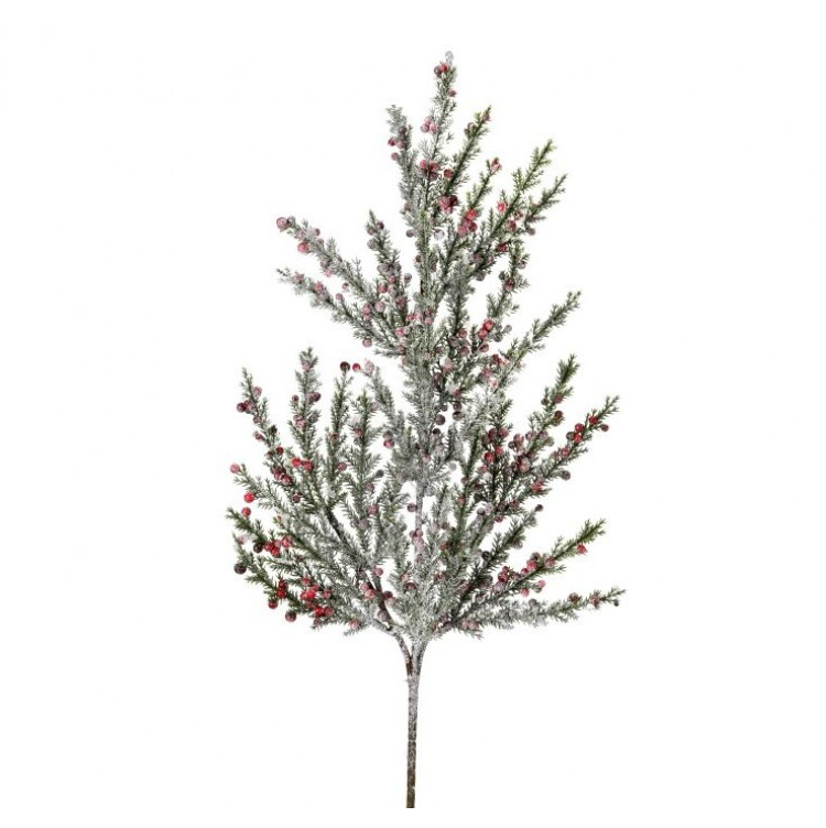 20" Frosted Mini Berry Prickly Juniper Spray