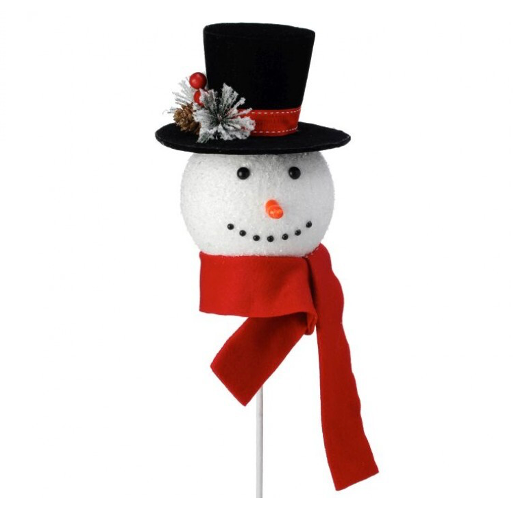 29" Felt Snowman Head On Stem