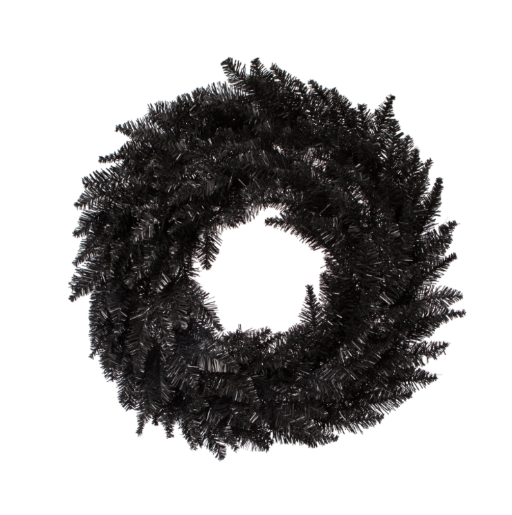 24" Black Fir Artificial Christmas Wreath Unlit (Black)