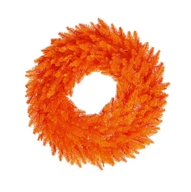 24" Orange Fir Artificial Christmas Wreath Unlit (Orange)