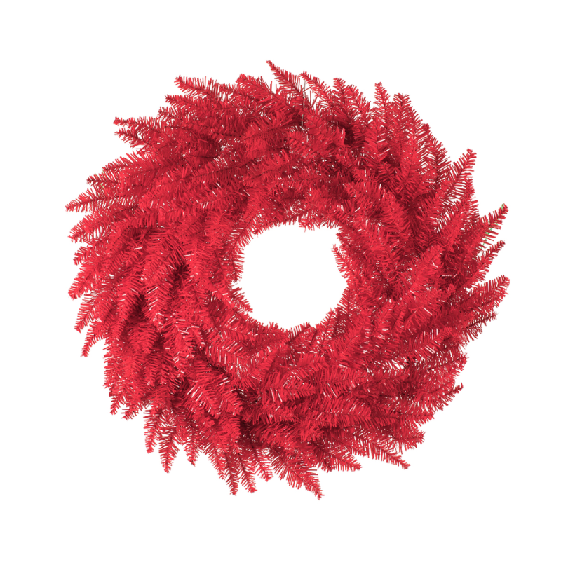 24" Red Fir Artificial Christmas Wreath Unlit (Red)