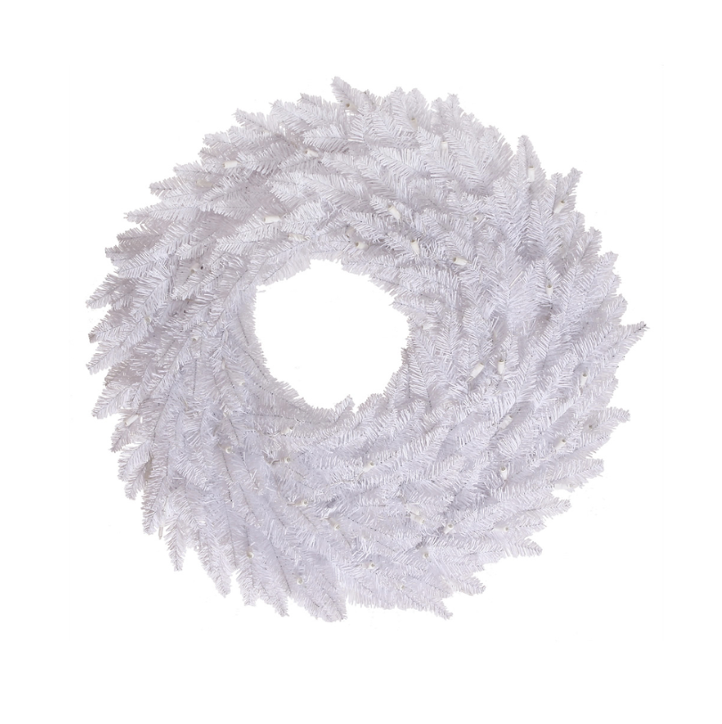 24" White Fir Artificial Christmas Wreath Unlit (White)