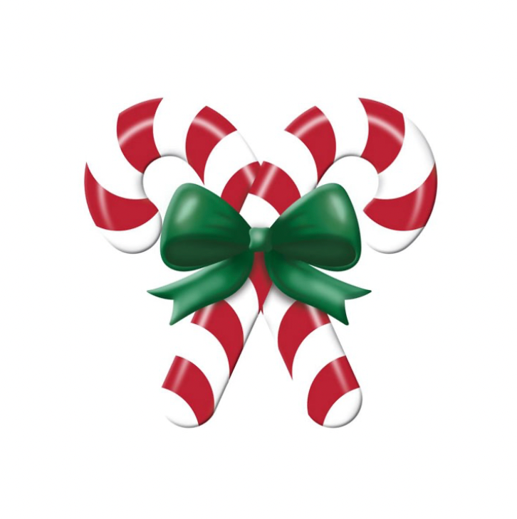 13"Lx12"H Metal/Embossed Candy Cane Sign (White/Emerald/Red)