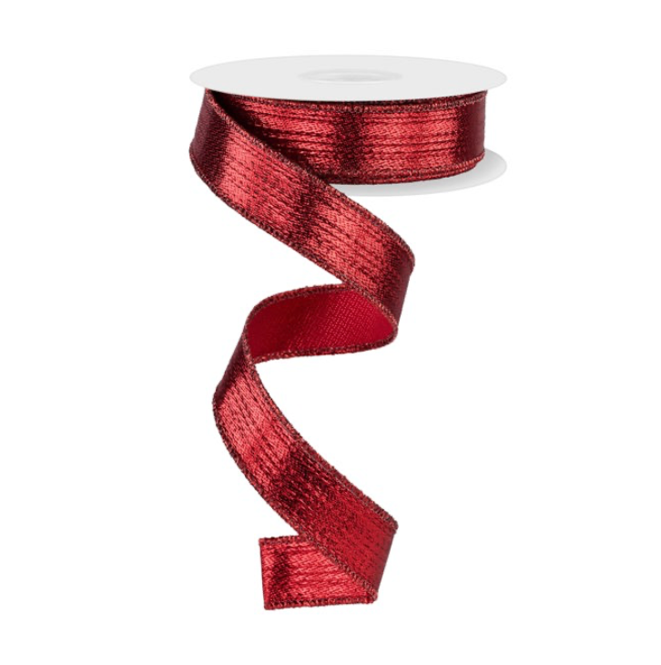 7/8" x 10yd Metallic Ribbon (Red)