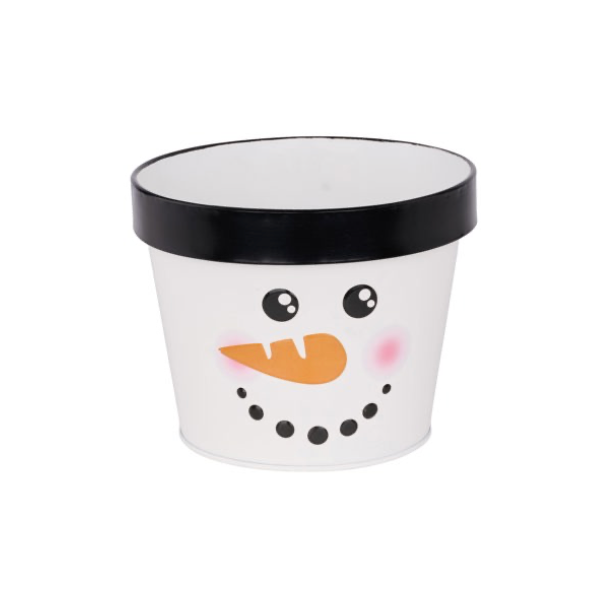 7"Dia x 5.5"H Snowman Pot
