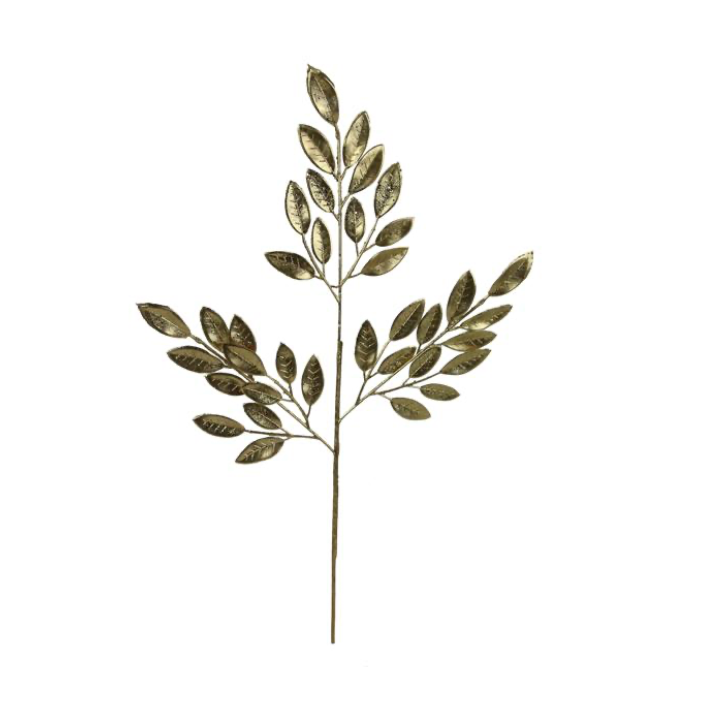 24"L Metallic Laurel Leaf Spray