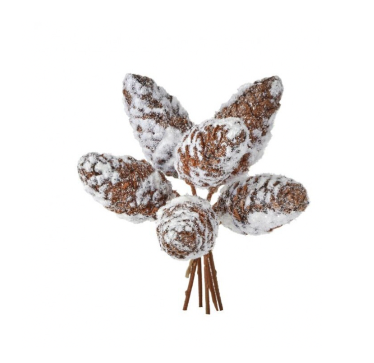 8.5" Pl Snowy Pine Cone Bundle