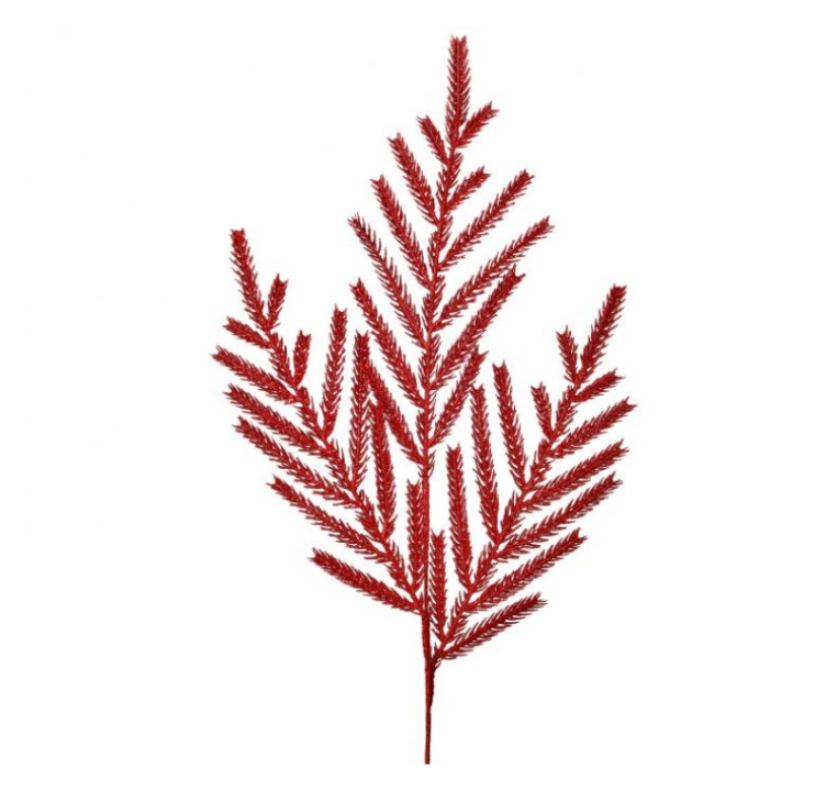 22" Glittered Pine Spray (Red)